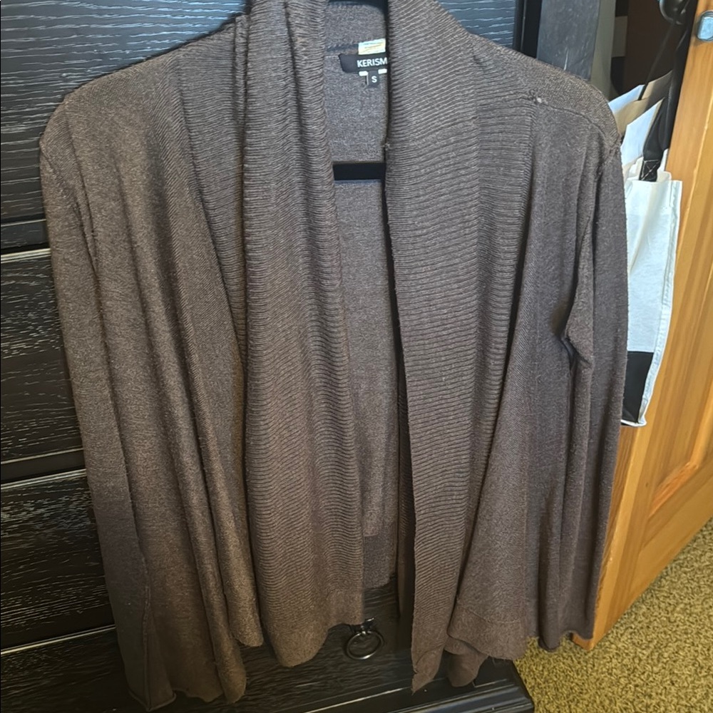 Kerisma Brown Open Front Cardigan Sz Small